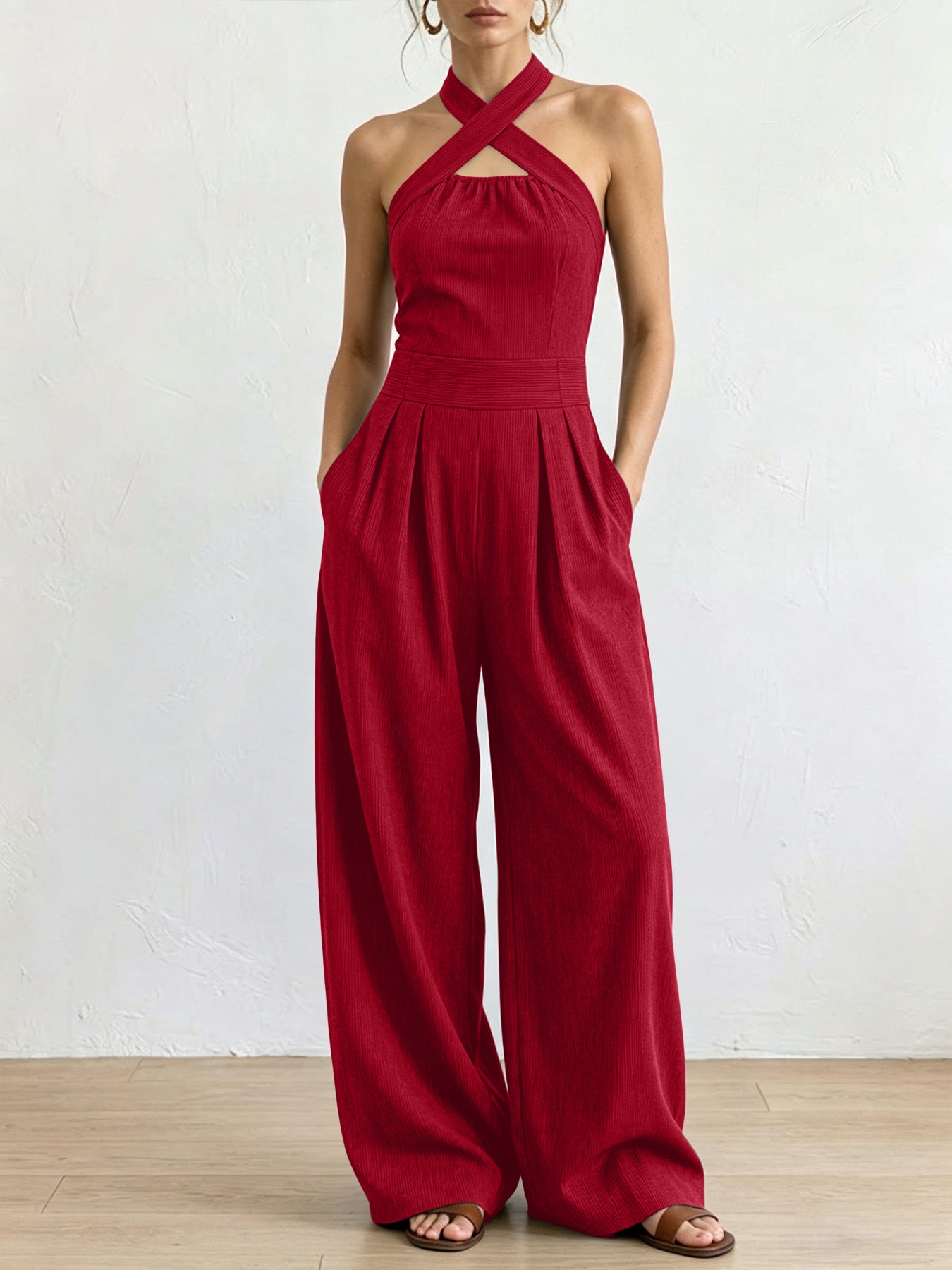 Mono sin mangas con cuello halter