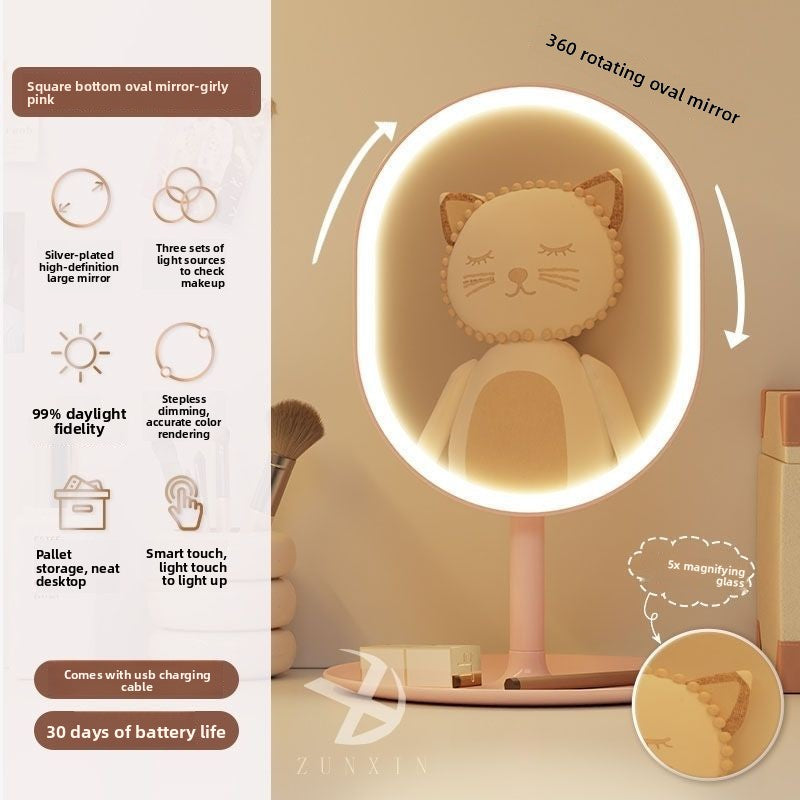 Espejo de maquillaje inteligente con luces LED