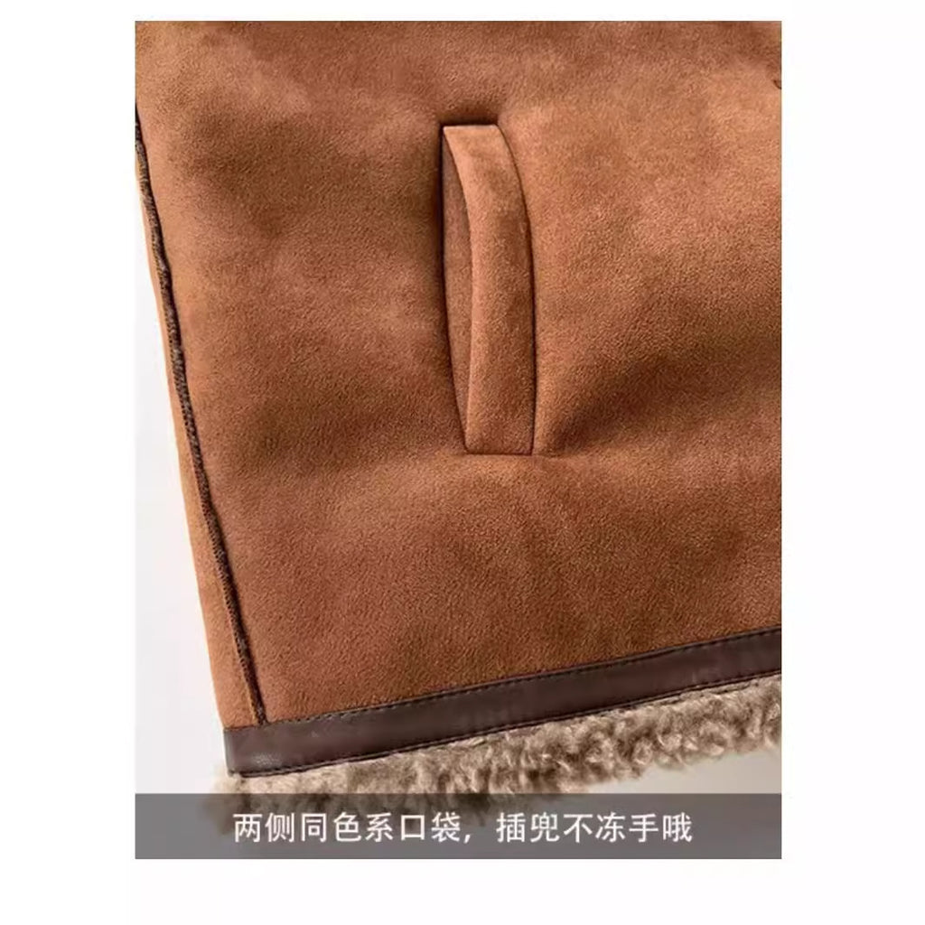 High-End Small Fragrant Lamb Plush Outwear Women's Winter Short Fur One-Piece Jacket