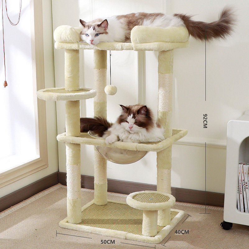 Cama de gato de doble capa y marco de escalada
