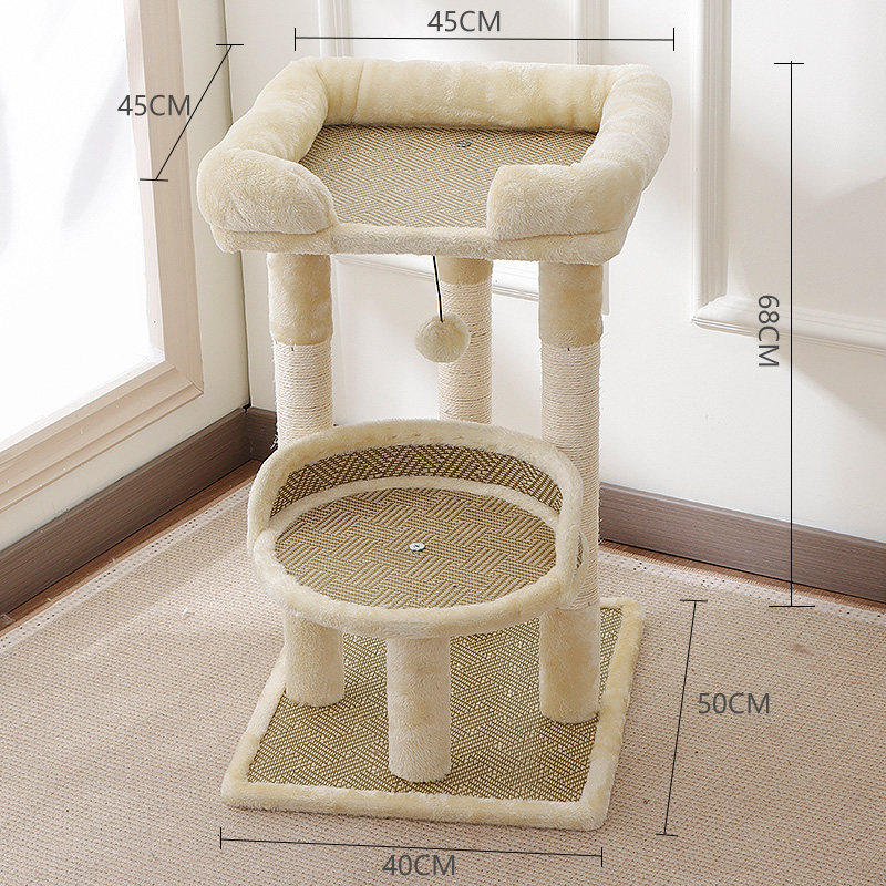 Cama de gato de doble capa y marco de escalada