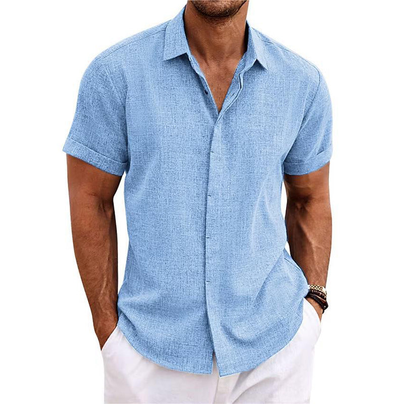 Camisa de manga corta de lino para hombre