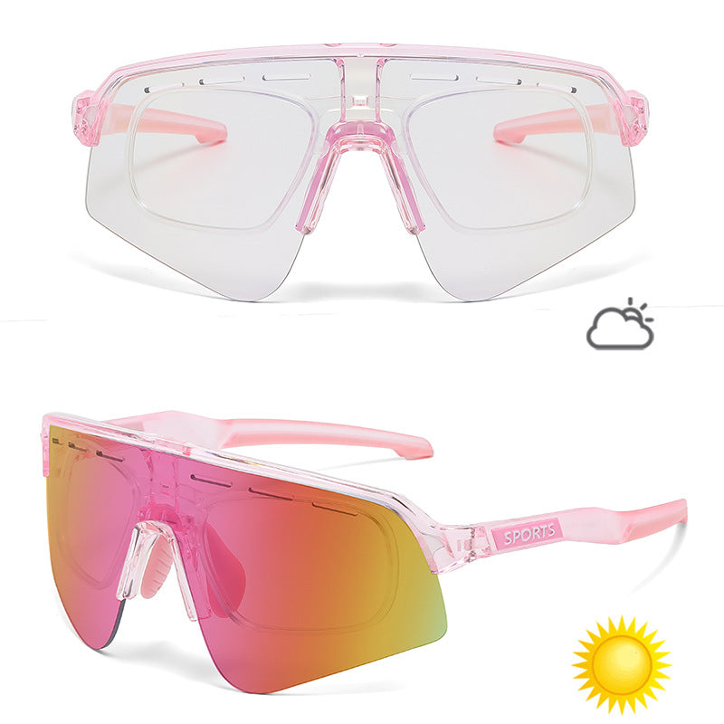 Gafas de sol deportivas que cambian de color para ciclismo y carrera
