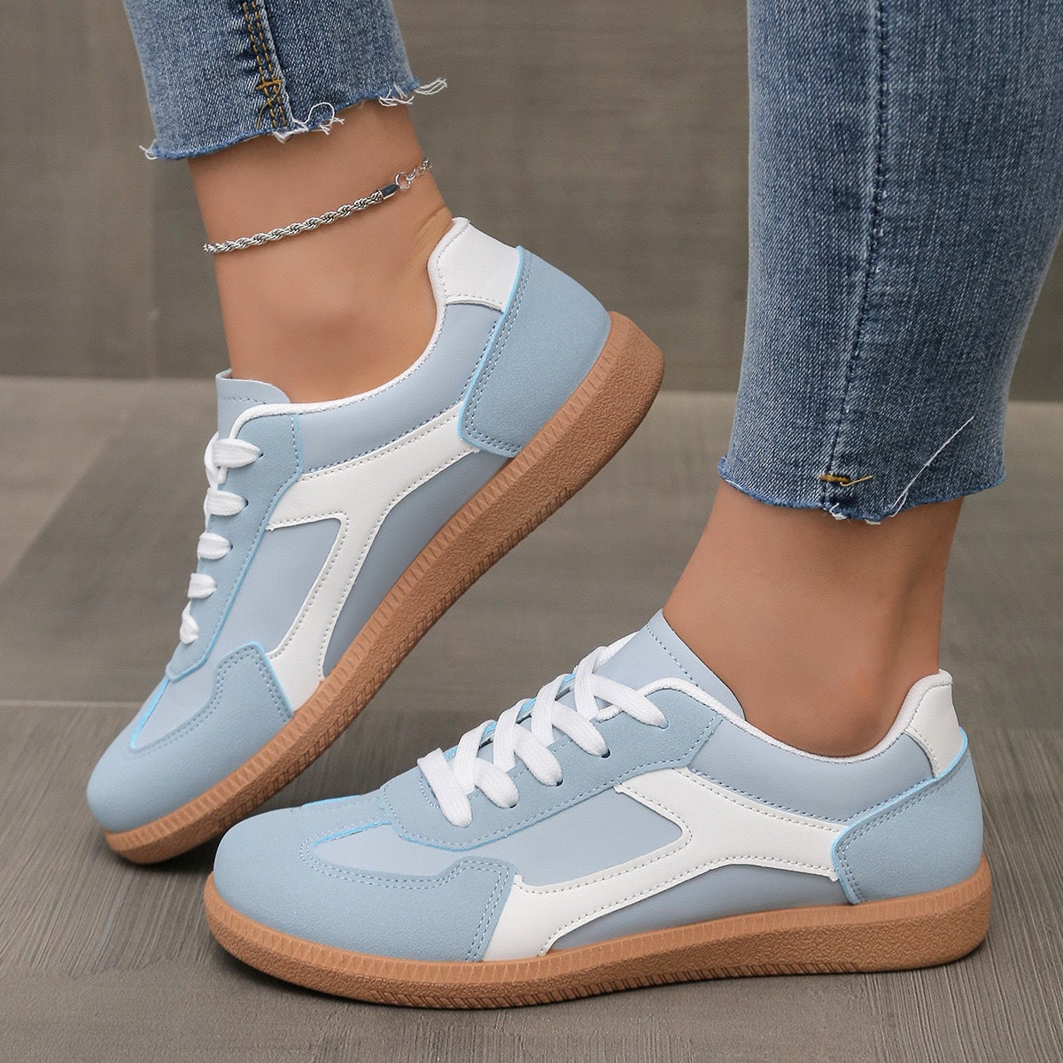 Zapatos deportivos planos retro para mujer