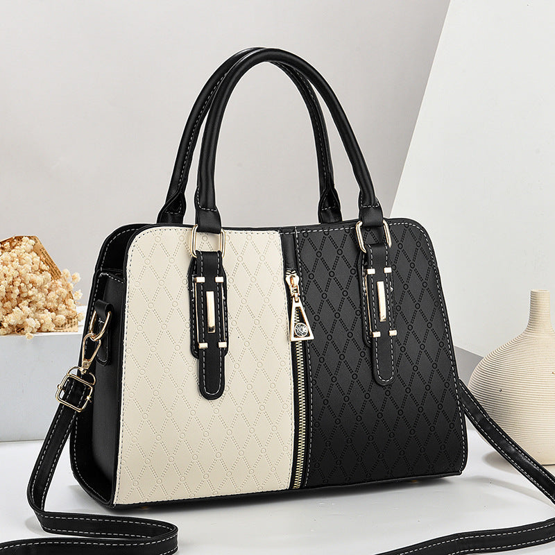 Bolso de mano grande para mujer con bloques de color