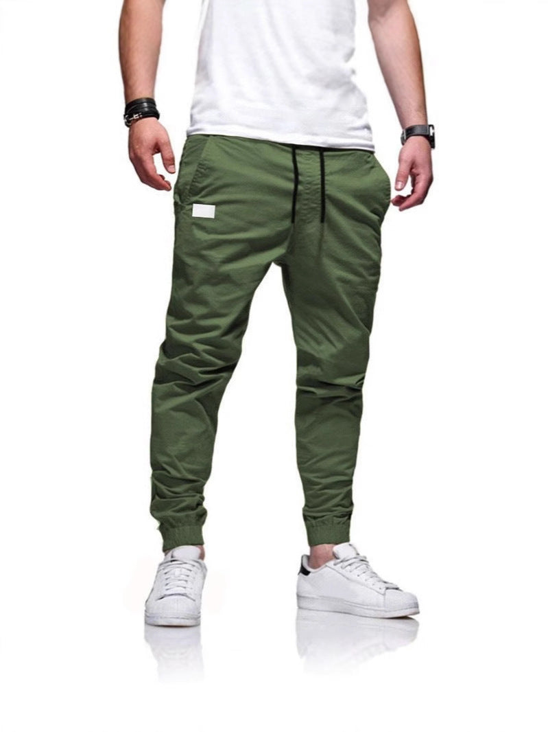 Mens Solid Color Casual Trousers