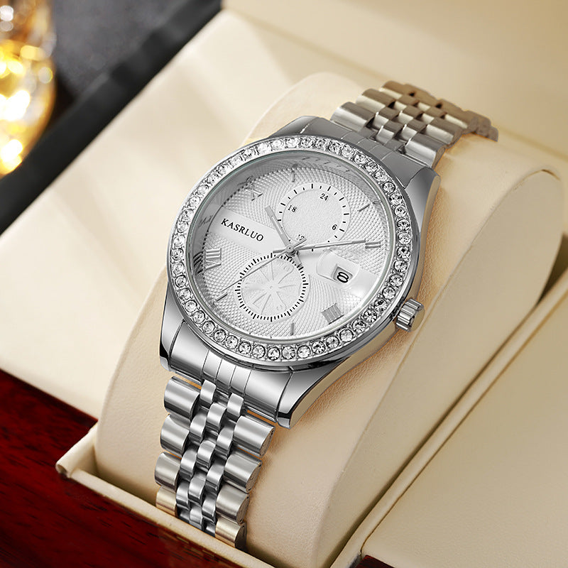 Reloj de cuarzo para hombre de acero inoxidable resistente al agua