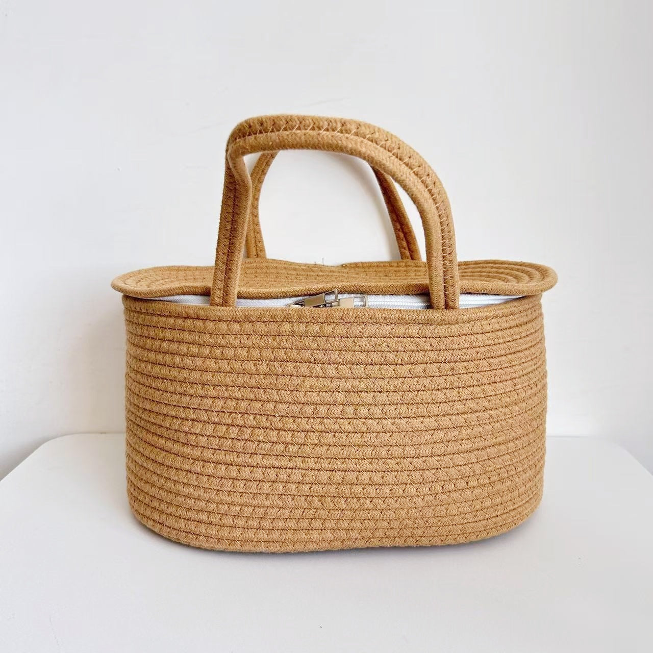 Handwoven Storage Basket with Removable Compartments