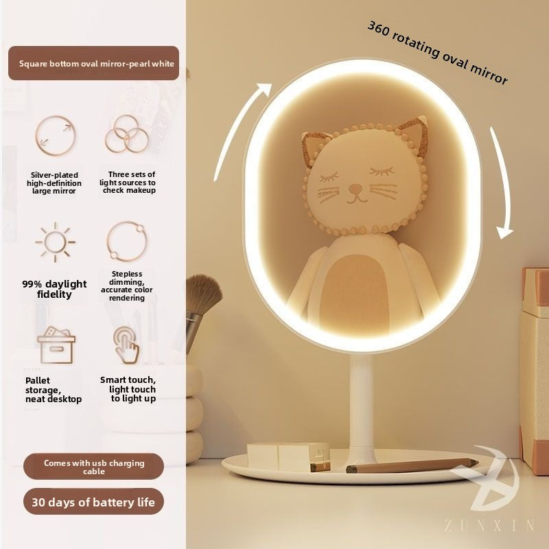 Espejo de maquillaje inteligente con luces LED