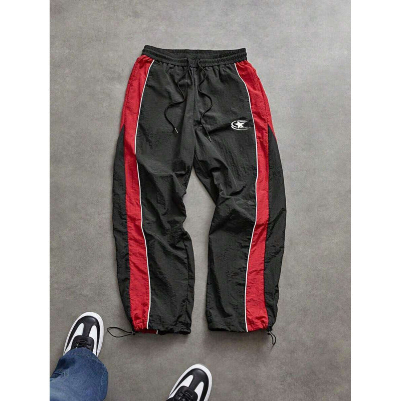 Pantalones casuales con puño con cordón para hombre