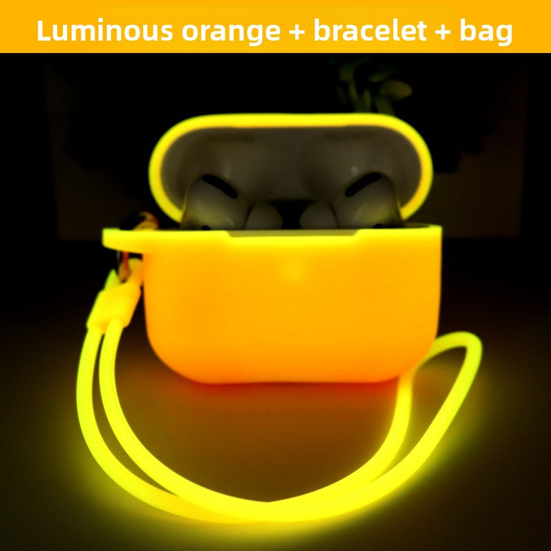 Funda de silicona brillante para AirPods con cordón