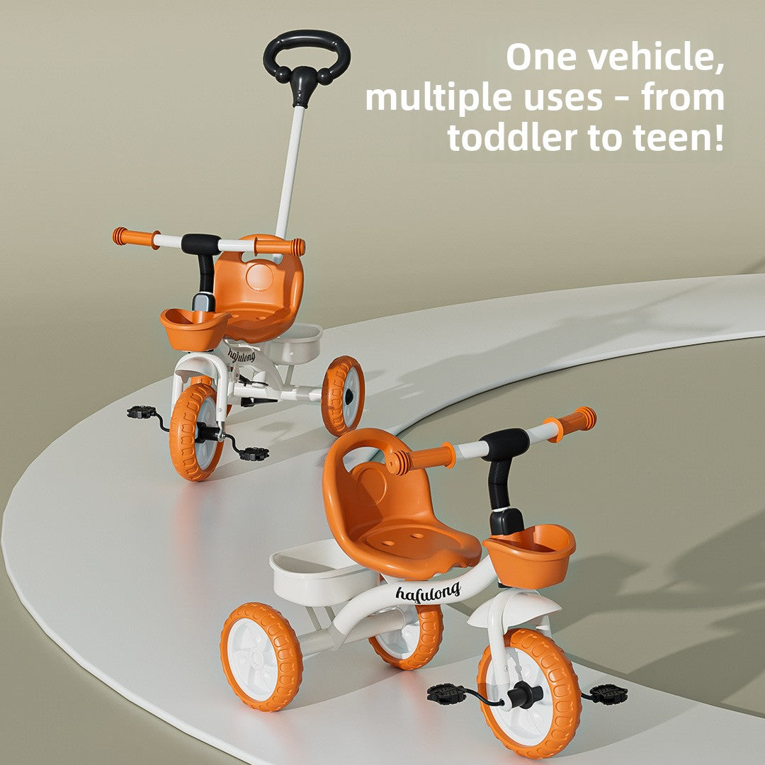 Triciclo ajustable para niños con asa de empuje