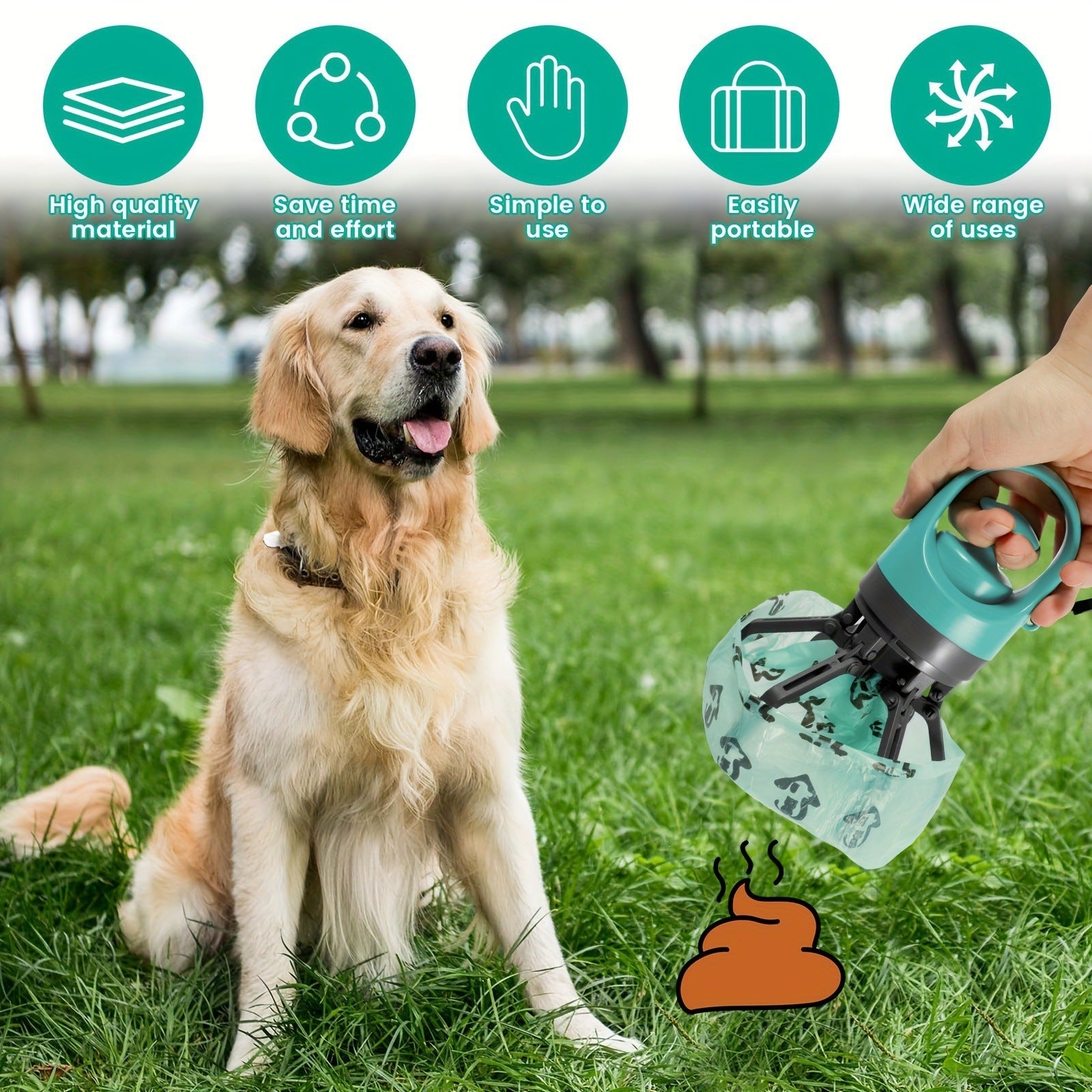 Recolector portátil de deshechos de perro con bolsas de basura
