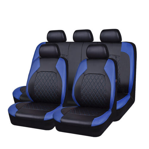 Funda de asiento de coche de cuero PU acolchado de diamante universal