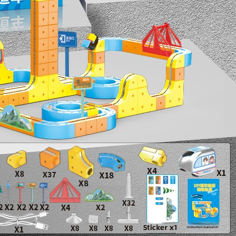 Juego de juguetes de tren educativo magnético