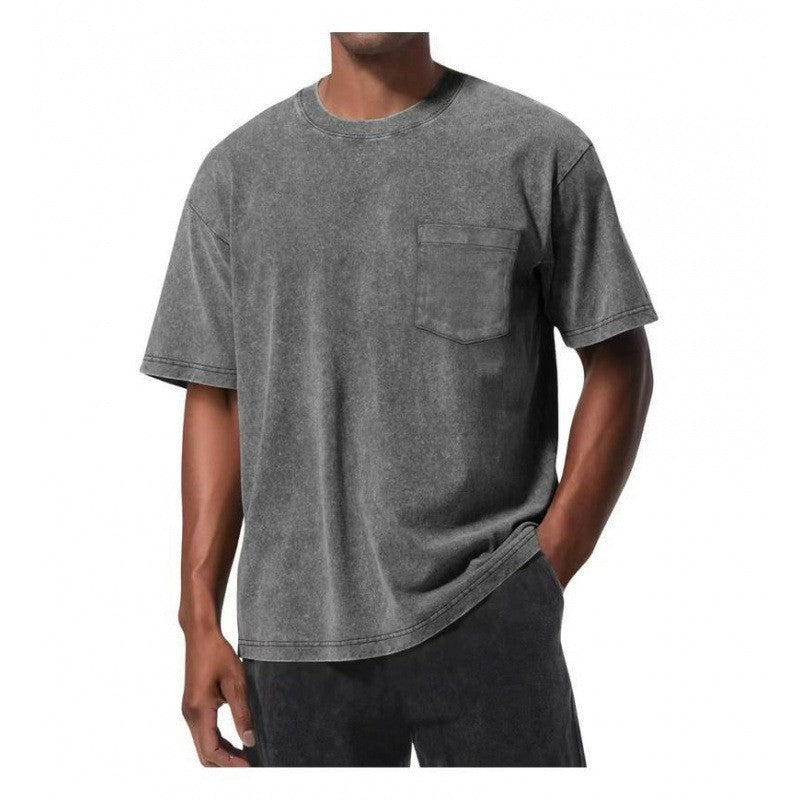 Camiseta de algodón de gran tamaño lavado vintage