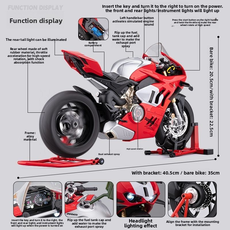 Modelo de motocicleta de aleación Ducati V4R