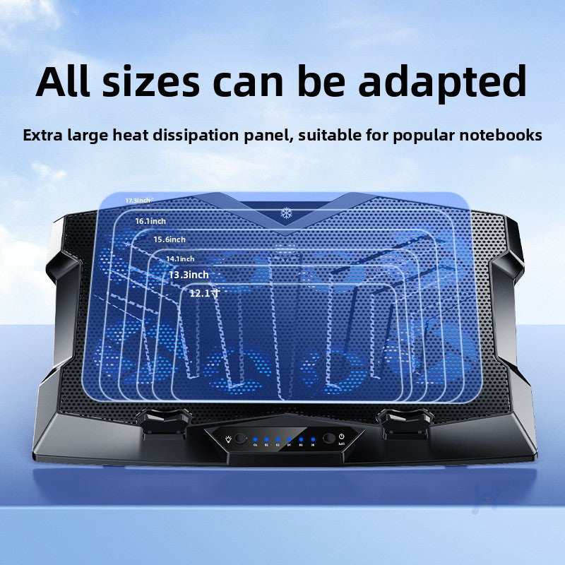 Almohadilla de enfriamiento para portátil con 4 ventiladores, soporte plegable