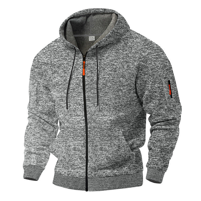 Ropa deportiva casual con capucha y cremallera para hombre