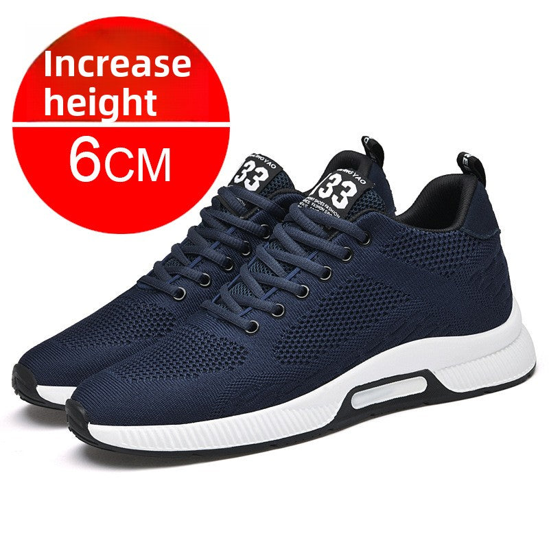 Zapatos deportivos casuales de malla transpirable que aumentan la altura