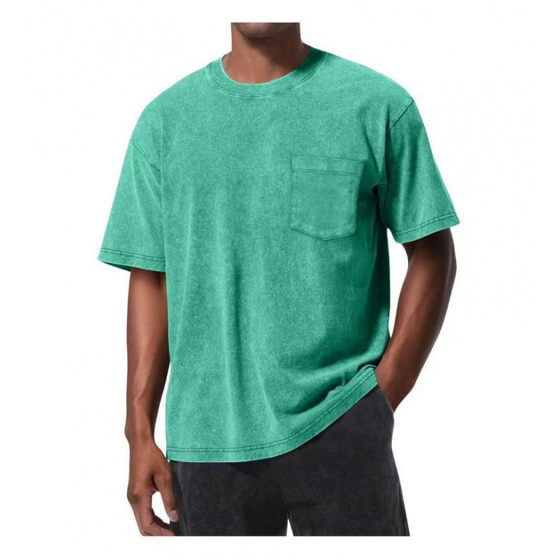 Camiseta de algodón de gran tamaño lavado vintage