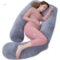 Almohada corporal en forma de U de franela para mujeres embarazadas de cuerpo completo
