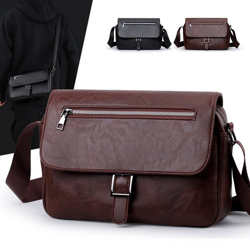 Bolso bandolera de PU para hombre de gran capacidad Casual Commuting