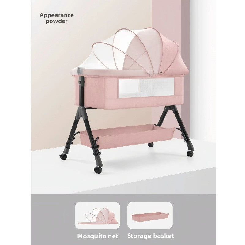 Cuna portátil de altura ajustable con mosquitera