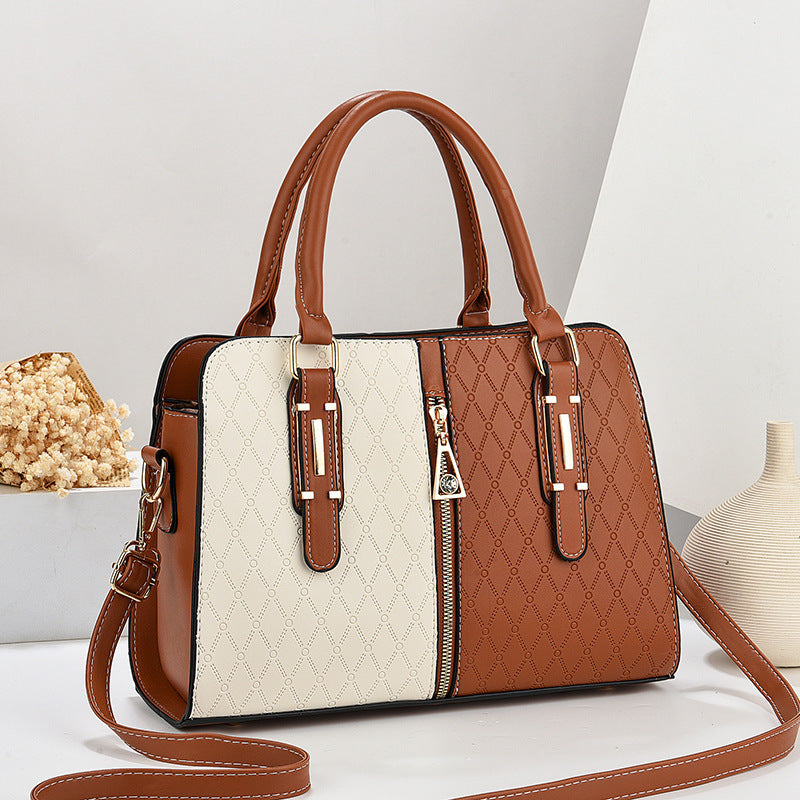 Bolso de mano grande para mujer con bloques de color