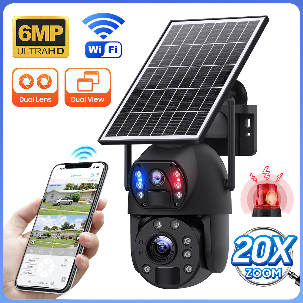 Cámara de seguridad solar con zoom óptico de 20X
