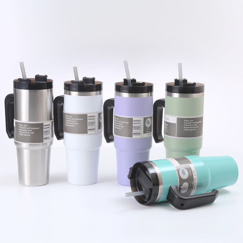 Termo de acero inoxidable de gran capacidad con asa