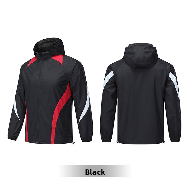 Chaqueta de lluvia con capucha a prueba de viento Entrenamiento deportivo para hombre