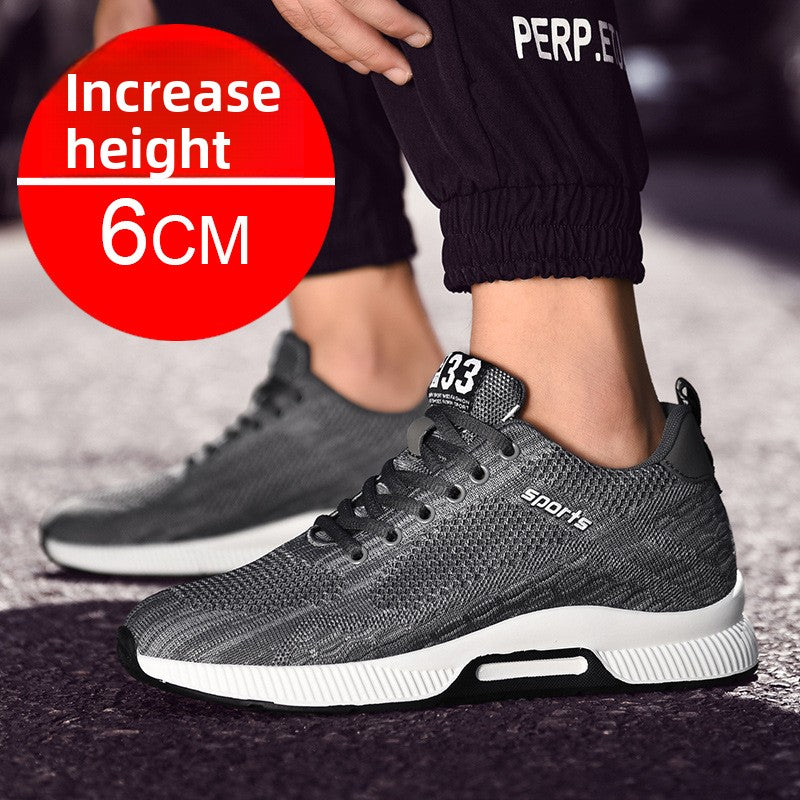 Zapatos deportivos casuales de malla transpirable que aumentan la altura