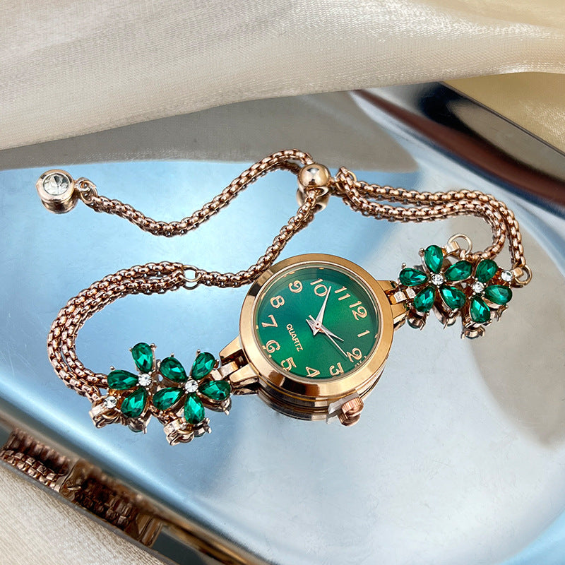 Reloj de pulsera extraíble de flor de diamante