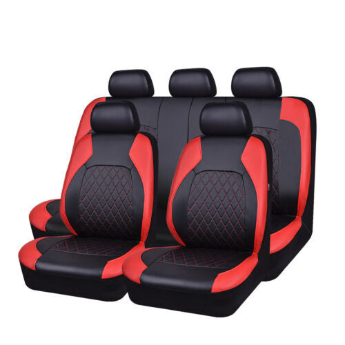 Funda de asiento de coche de cuero PU acolchado de diamante universal