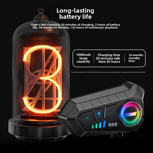 auriculares Bluetooth con iluminación RGB para casco