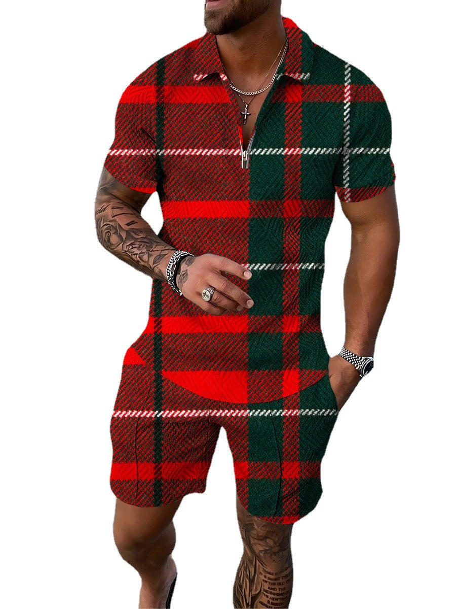 Casual Short Sleeve Shirt and Pants Set