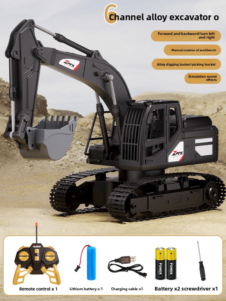 Juguetes de excavadora de control remoto de gran tamaño para niños