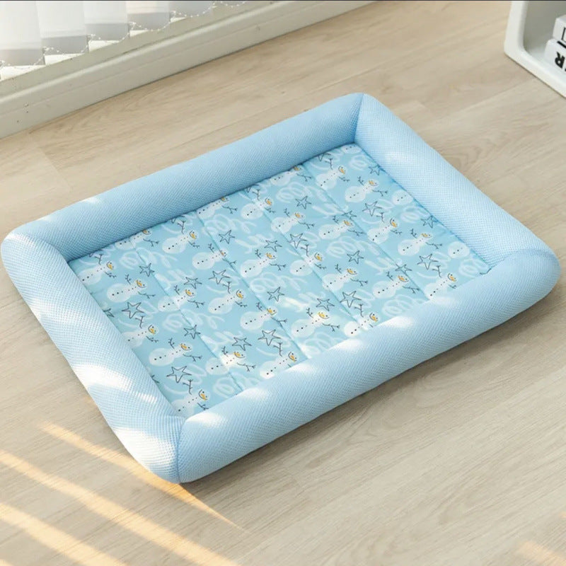 Cama de verano con alfombra de enfriamiento para mascotas