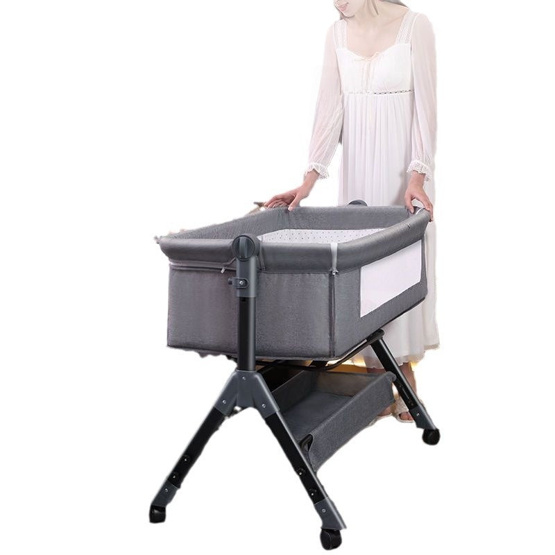 Cuna portátil de altura ajustable con mosquitera