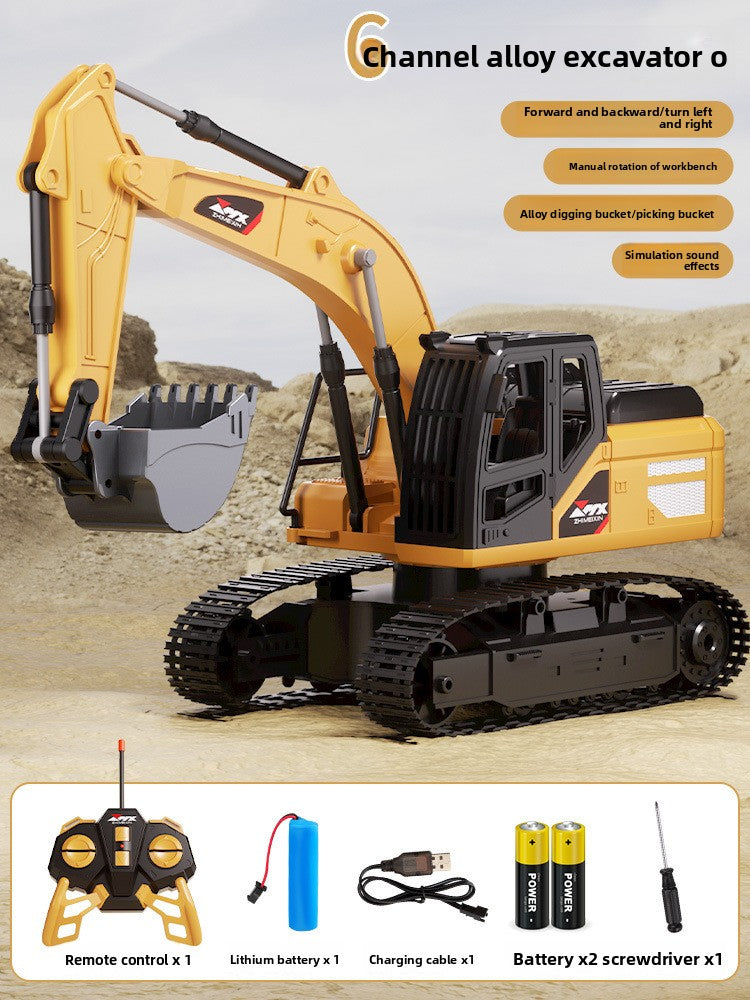 Juguetes de excavadora de control remoto de gran tamaño para niños