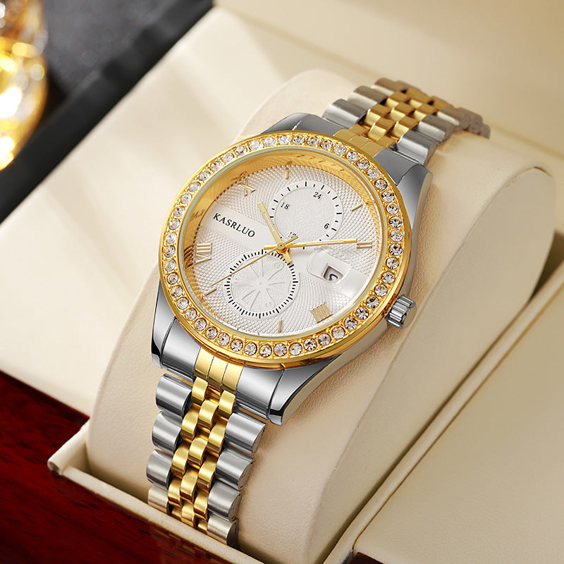 Reloj de cuarzo para hombre de acero inoxidable resistente al agua