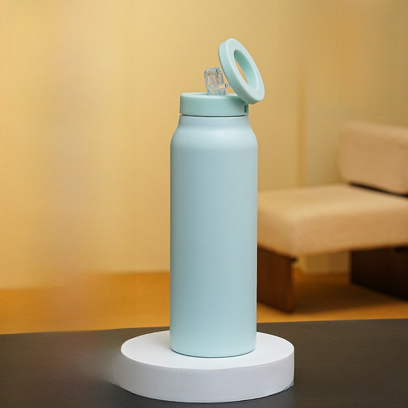 Botella de agua con aislamiento magnético con soporte para teléfono