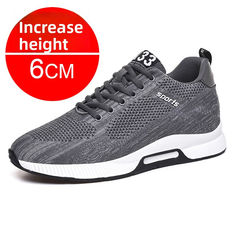 Zapatos deportivos casuales de malla transpirable que aumentan la altura