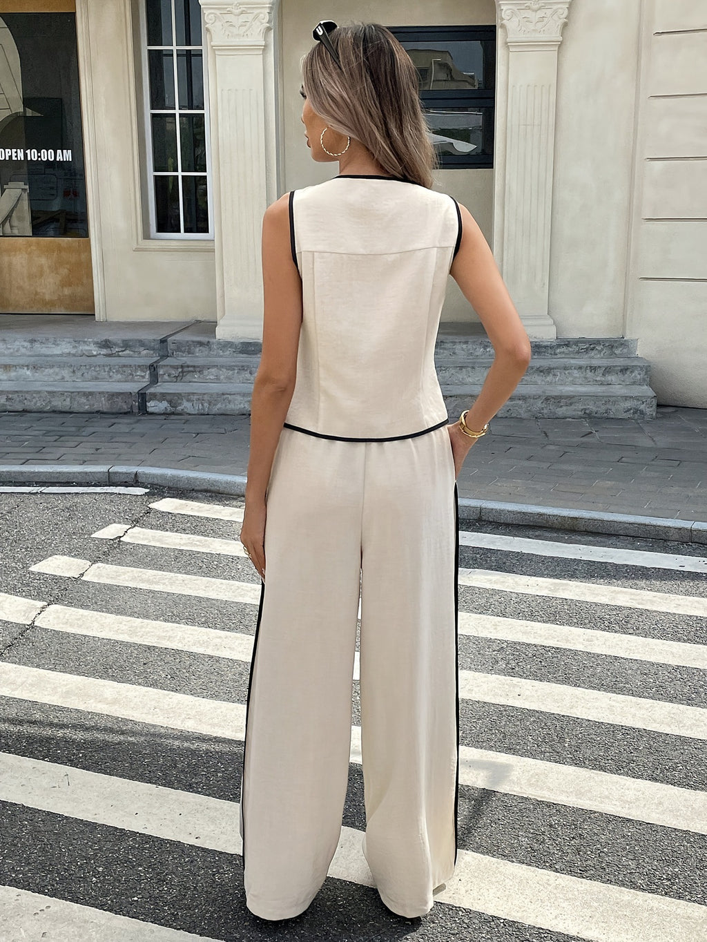 Sleeveless Vest and Drawstring Trousers Set