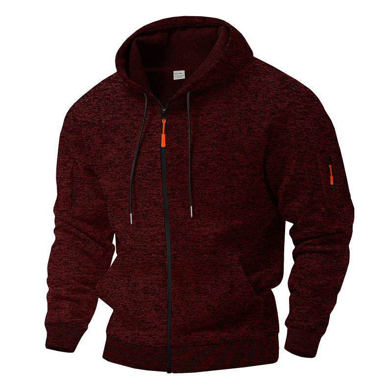 Ropa deportiva casual con capucha y cremallera para hombre