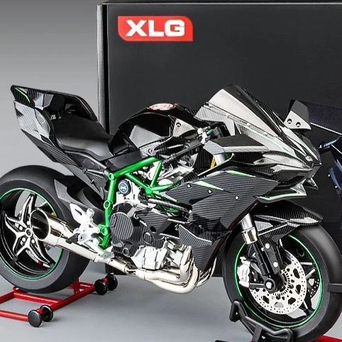 Modelo de motocicleta de aleación Kawasaki H2R con efectos dinámicos