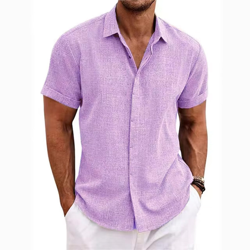 Camisa de manga corta de lino para hombre