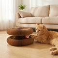 Rascador de gato de papel corrugado plegable con campanas