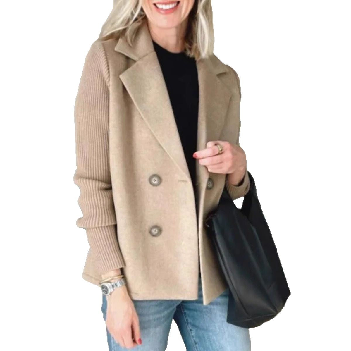 Chaqueta de mezcla de lana para mujer